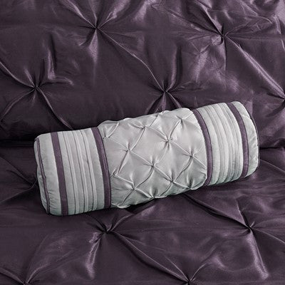 Madison Park Laurel 7 Piece Tufted Comforter Set in Plum, Cal King MP10-256