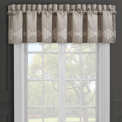 Crestview Silver Window Straight Valance | 100% Polyester by J.Queen New York
