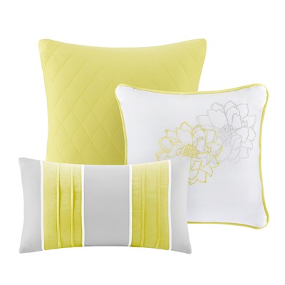 Madison Park Lola Comforter Set in Yellow, Cal King MP10-175