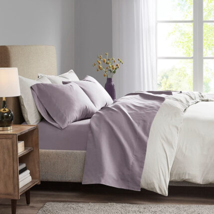 Madison Park 3M Microcell All Season Lightweight Sheet Set in Purple, King MP20-6337