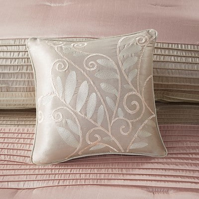 Madison Park Amherst 7 Piece Comforter Set in Blush / Taupe, King MP10-6723