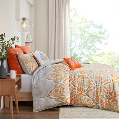 Madison Park Nisha Comforter Set in Orange, King / Cal King MP10-1693