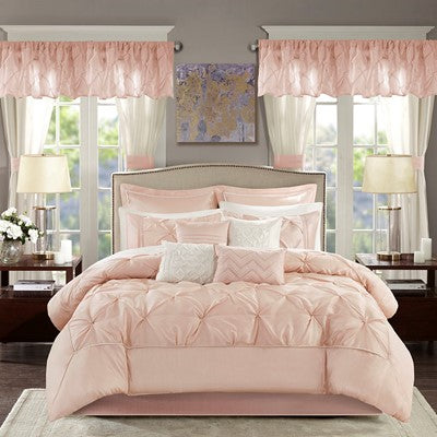 Madison Park Essentials Joella 24 Piece Room in a Bag in Blush, King MPE10-810
