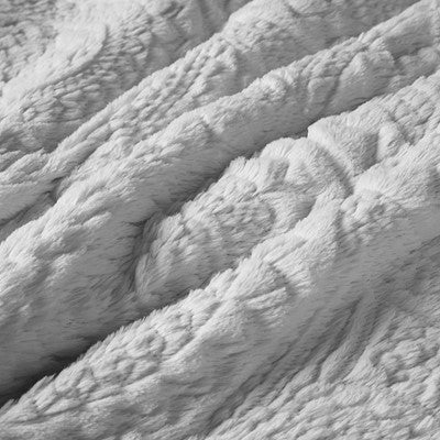 Madison Park Arya Embroidered Medallion Faux Fur Ultra Plush Comforter Mini Set in Grey, King / Cal King MP10-6014