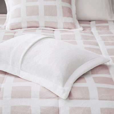 Madison Park Mae Plush Comforter Set in Blush, King MP10-6664