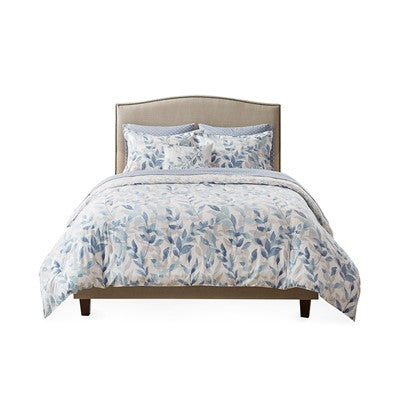 Madison Park Essentials Sofia Reversible Comforter Set with Bed Sheets in Blue, Queen MPE10-880