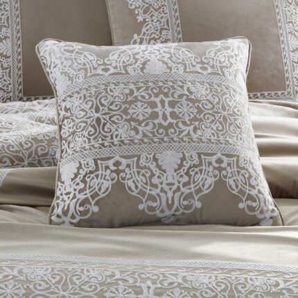 Opulence 20" Square Decorative Throw Pillow in Linen by J.Queen New York