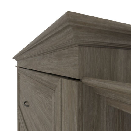 Bestar Versatile Queen Murphy Bed with 2 Shelving Units (115W) in walnut grey