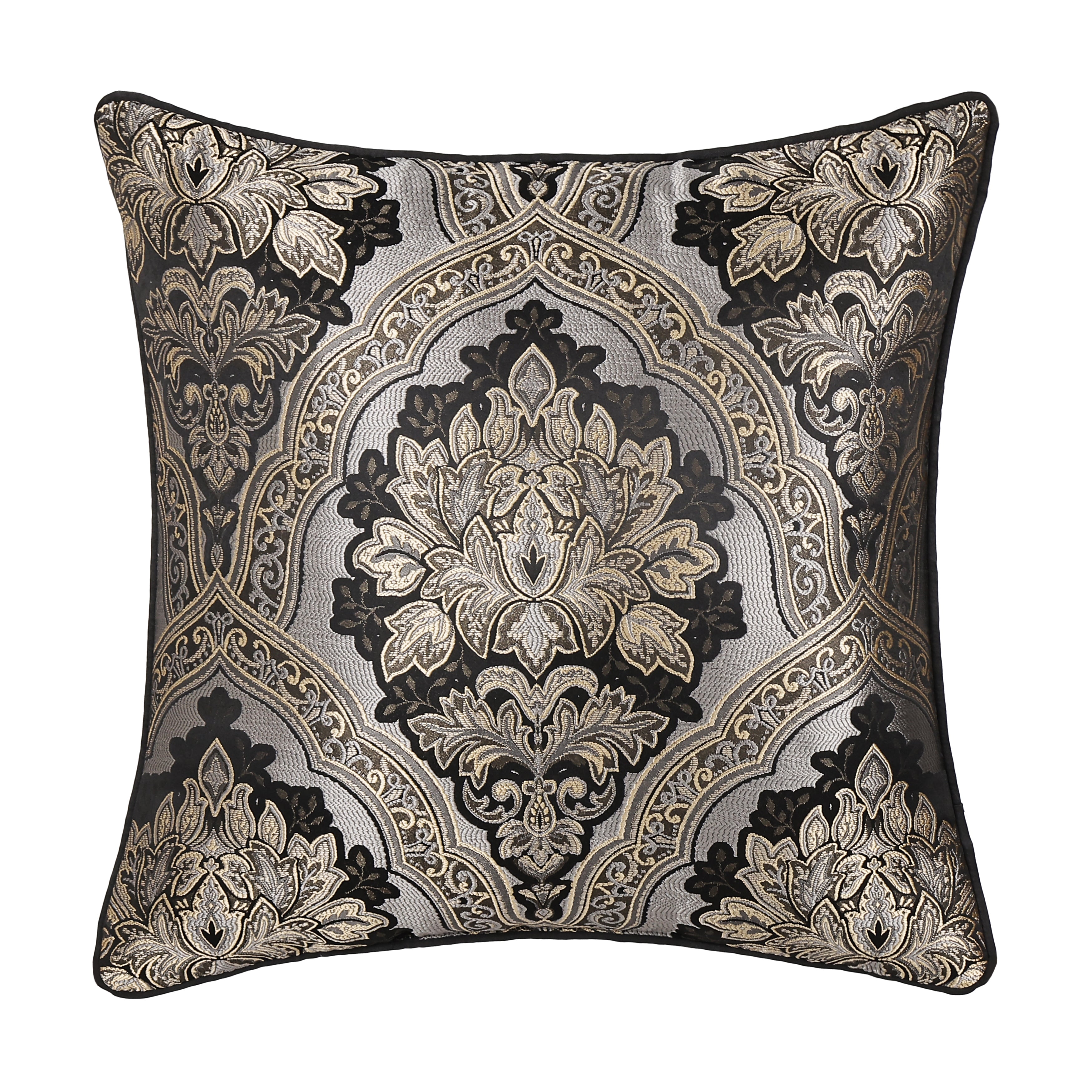 HarrimanBlackSquareDecorativeThrowPillow20x20
