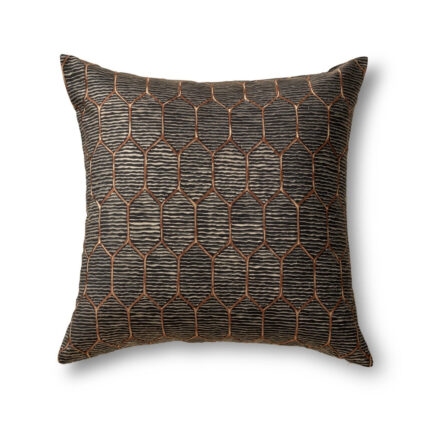 Inro Charcoal Square Decorative Throw Pillow 24" x 24"
