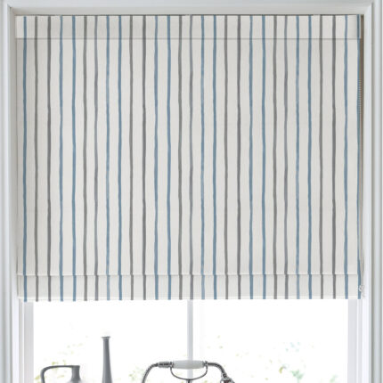 Laura Ashley Painterly Stripe Made to Measure Roman Blind River