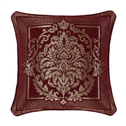 Laurenza Crimson Square Decorative Throw Pillow 20" x 20"