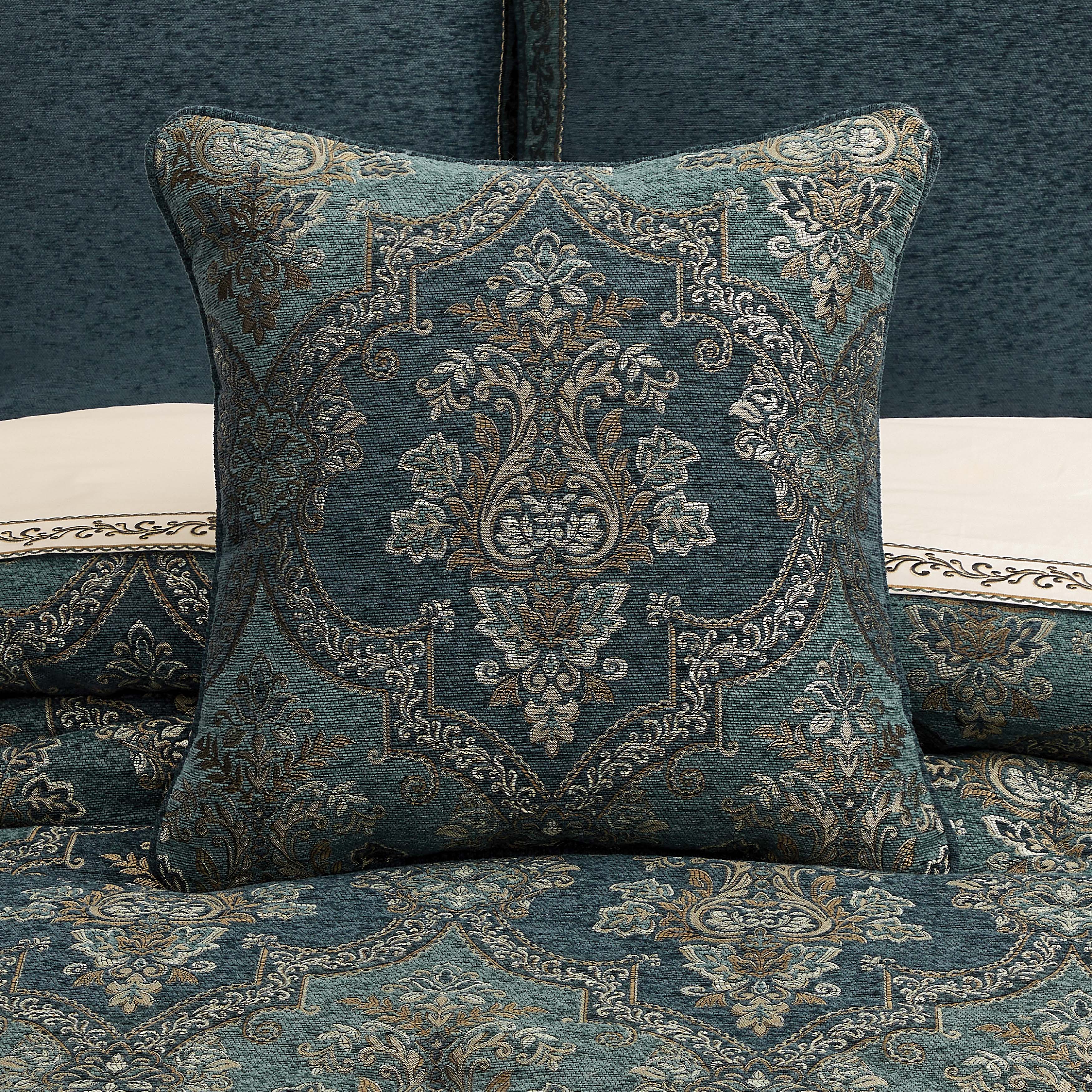 NancyTealSquareDecorativeThrowPillow20-x-20