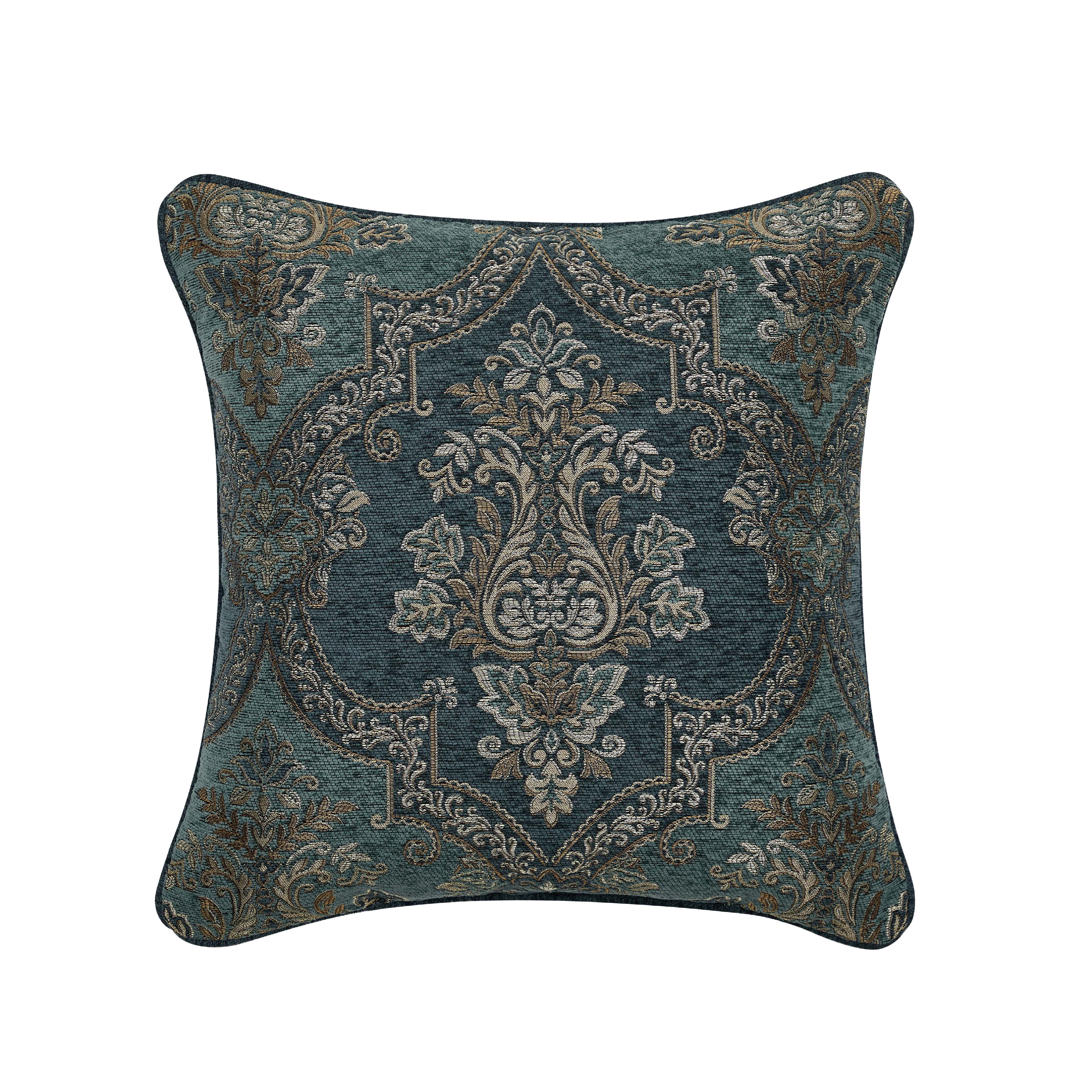 NancyTealSquareDecorativeThrowPillow20x20