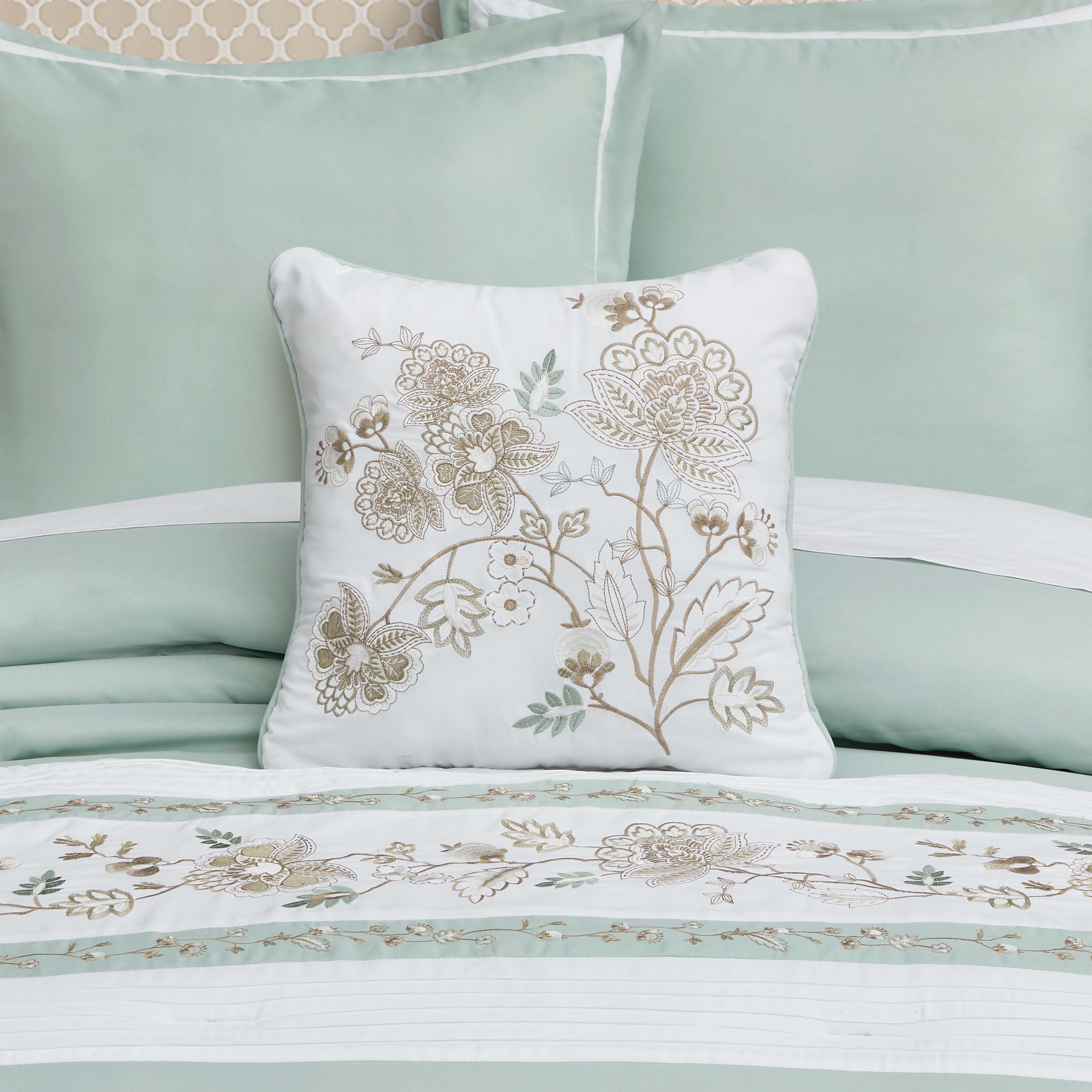 SpringSocialSpaEmbellishedSquareDecorativeThrowPillow16-x-16