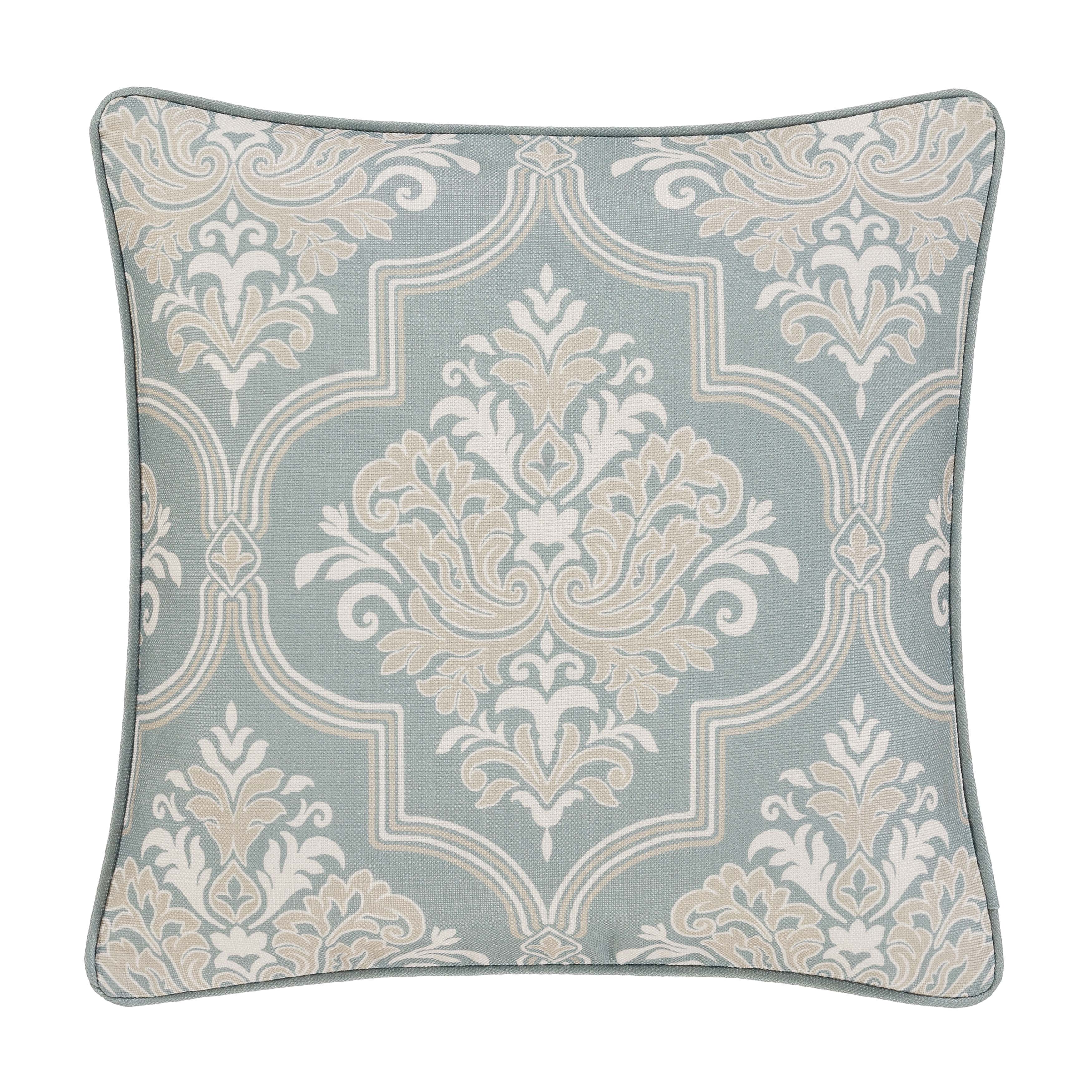 TranquilityAquaSquareDecorativeThrowPillow20x20